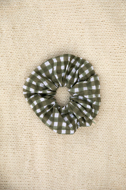 Hair Tie - Gingham Pea ~ Oversized