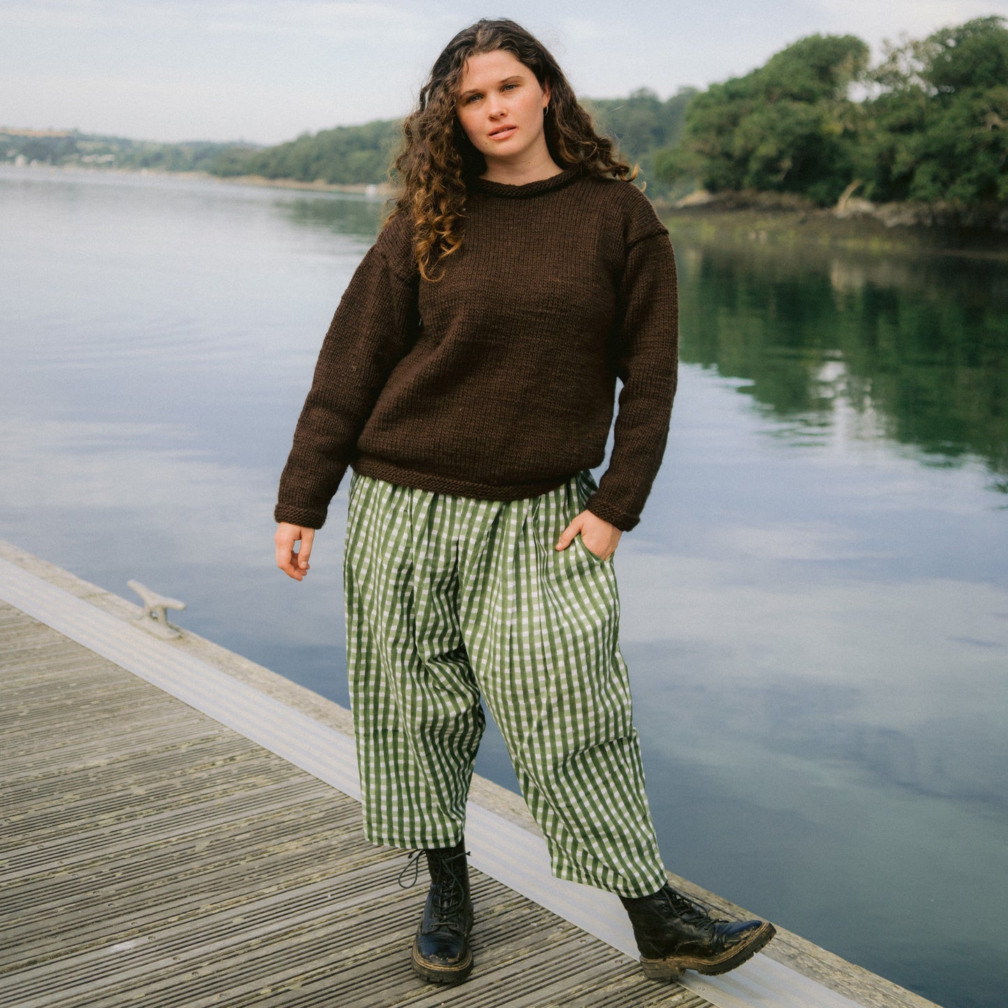 NEW IN • Gingham Trousers - Pea