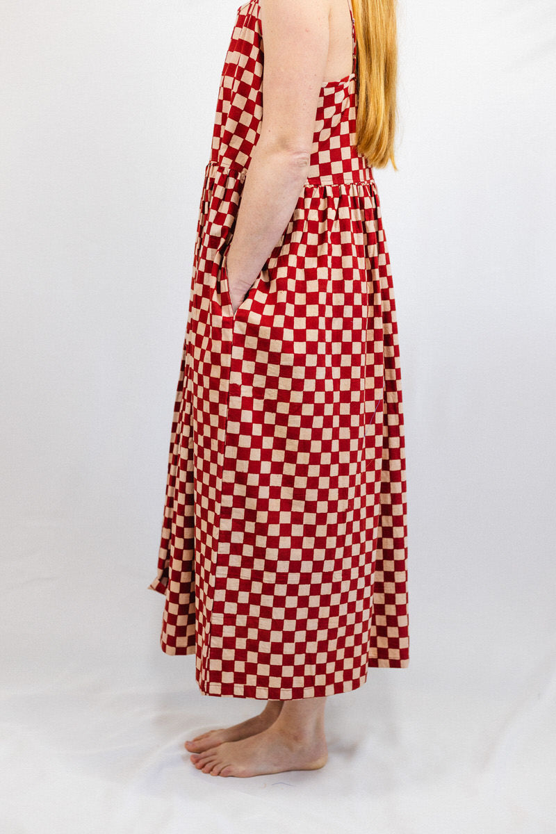 NEW IN • Zennor Midi Dress - Red Checkers