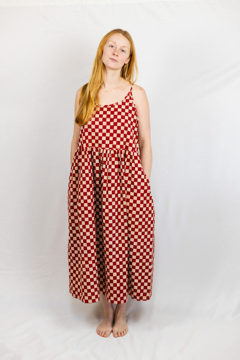 NEW IN • Zennor Midi Dress - Red Checkers