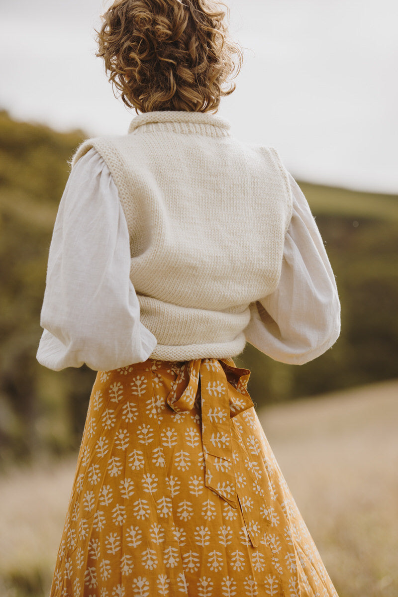 NEW IN • Maxi Wrap Skirt - Sunflower Dabu