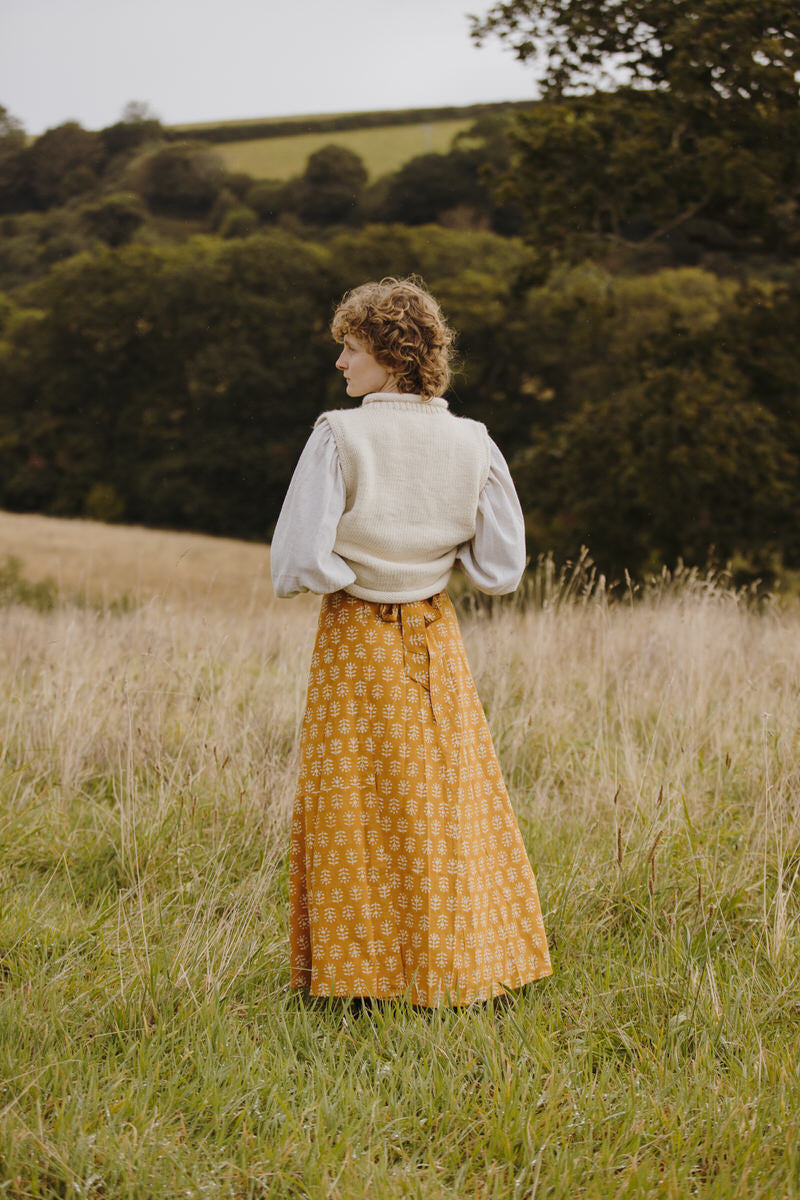 NEW IN • Maxi Wrap Skirt - Sunflower Dabu