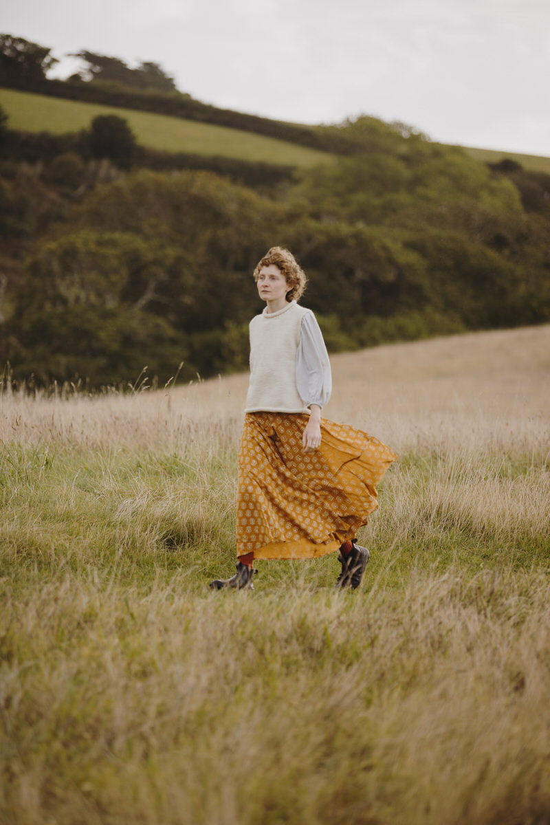 NEW IN • Maxi Wrap Skirt - Sunflower Dabu