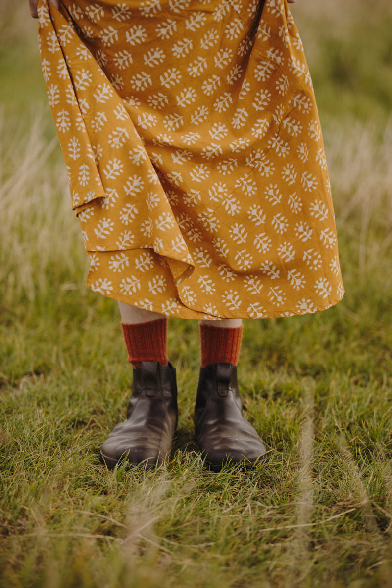 NEW IN • Maxi Wrap Skirt - Sunflower Dabu