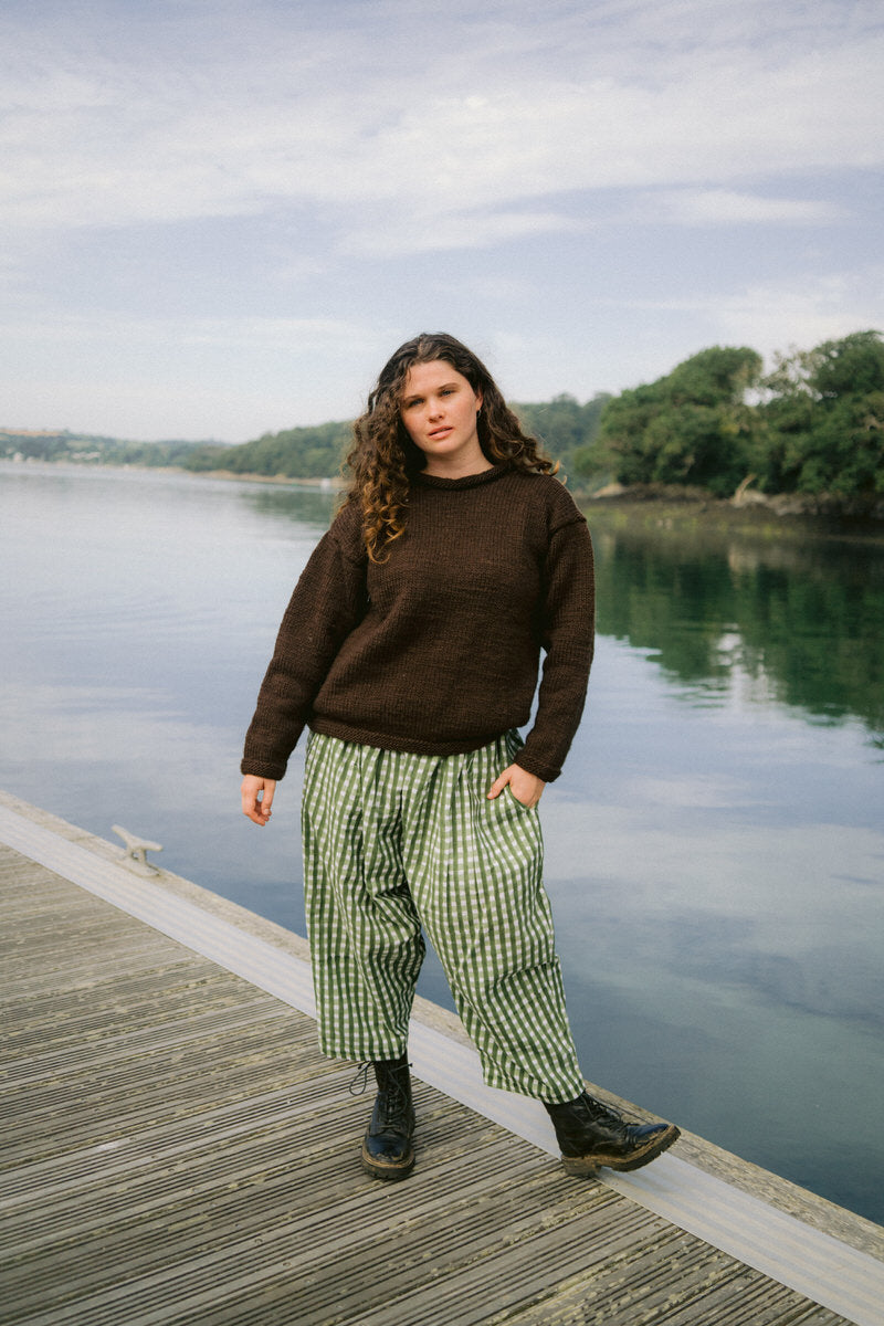 NEW IN • Gingham Trousers - Pea