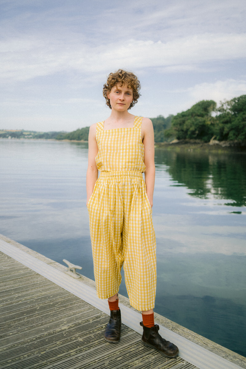 NEW IN • Gingham Trousers - Lemon