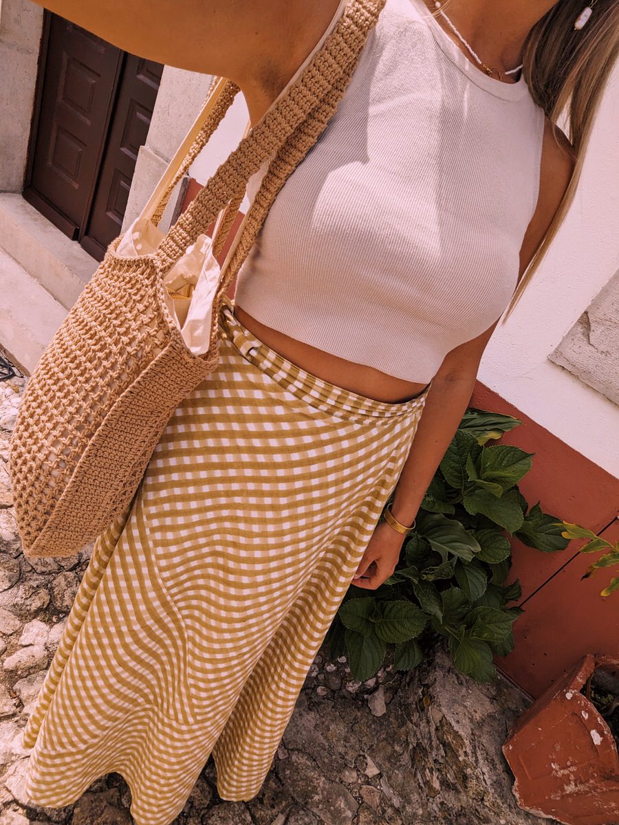 Maxi Wrap Skirt - Gingham Lemon