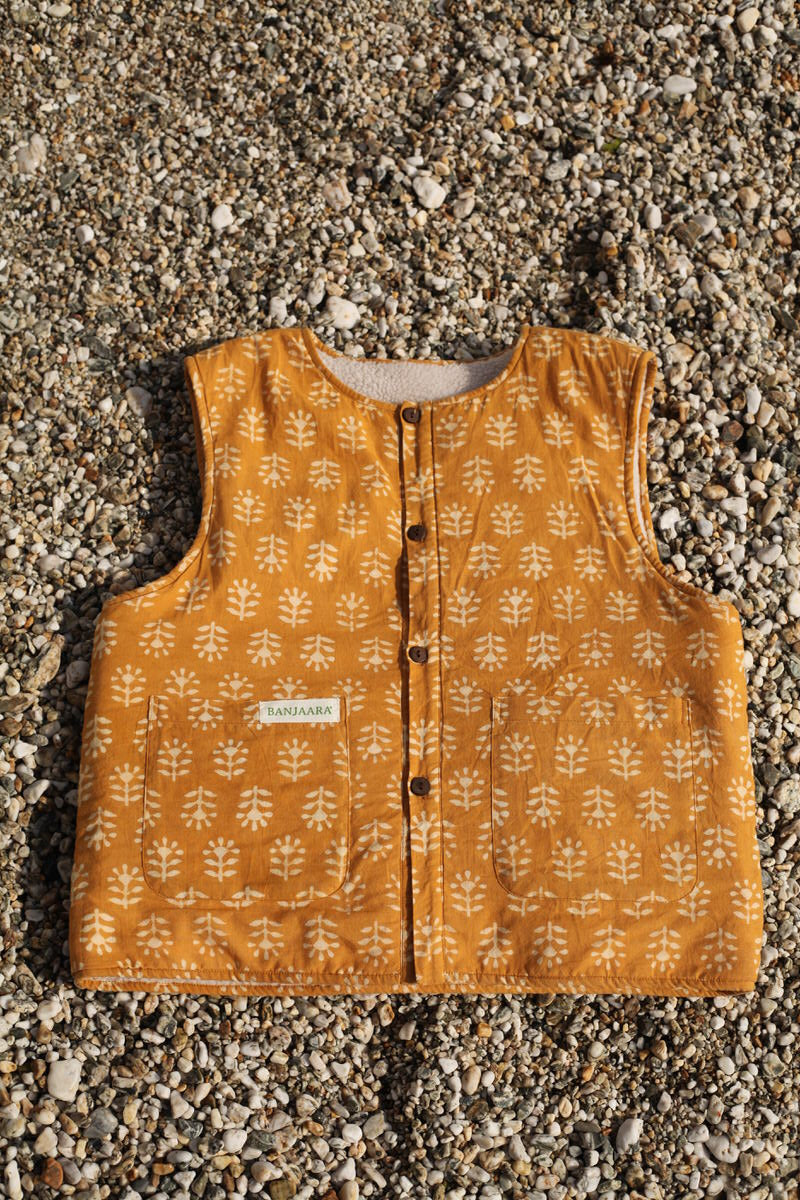 Reversible Waistcoat - Sunflower Dabu