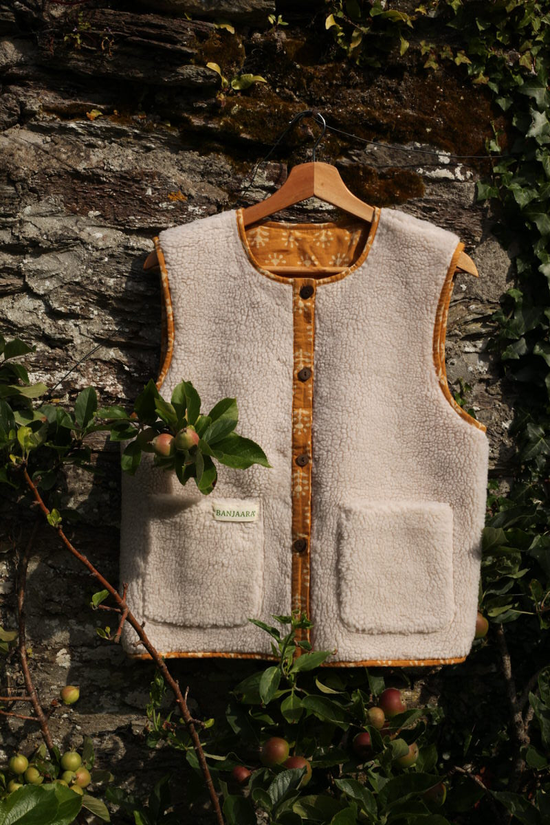 Reversible Waistcoat - Sunflower Dabu