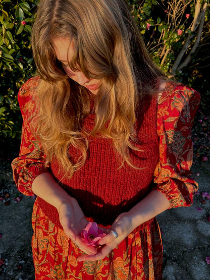 Maerl Sleeved Midi Dress - Ruby
