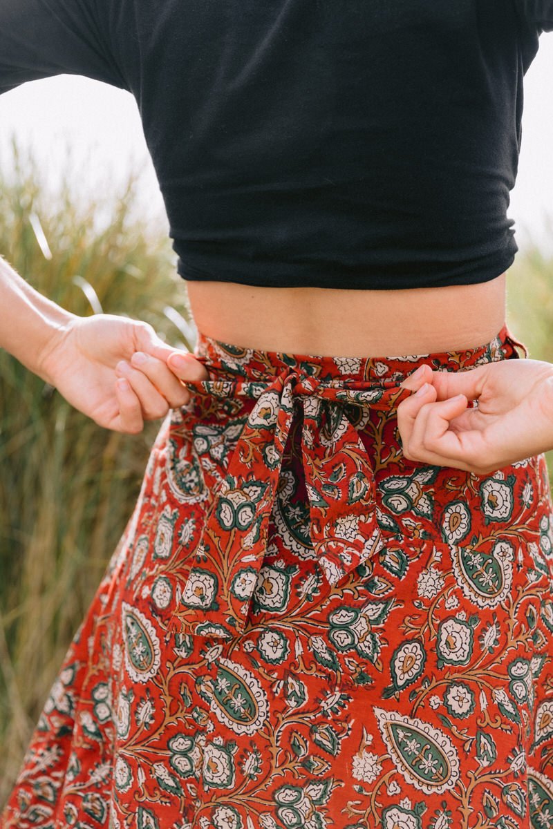 Maxi Wrap Skirt - Paisley Maroon