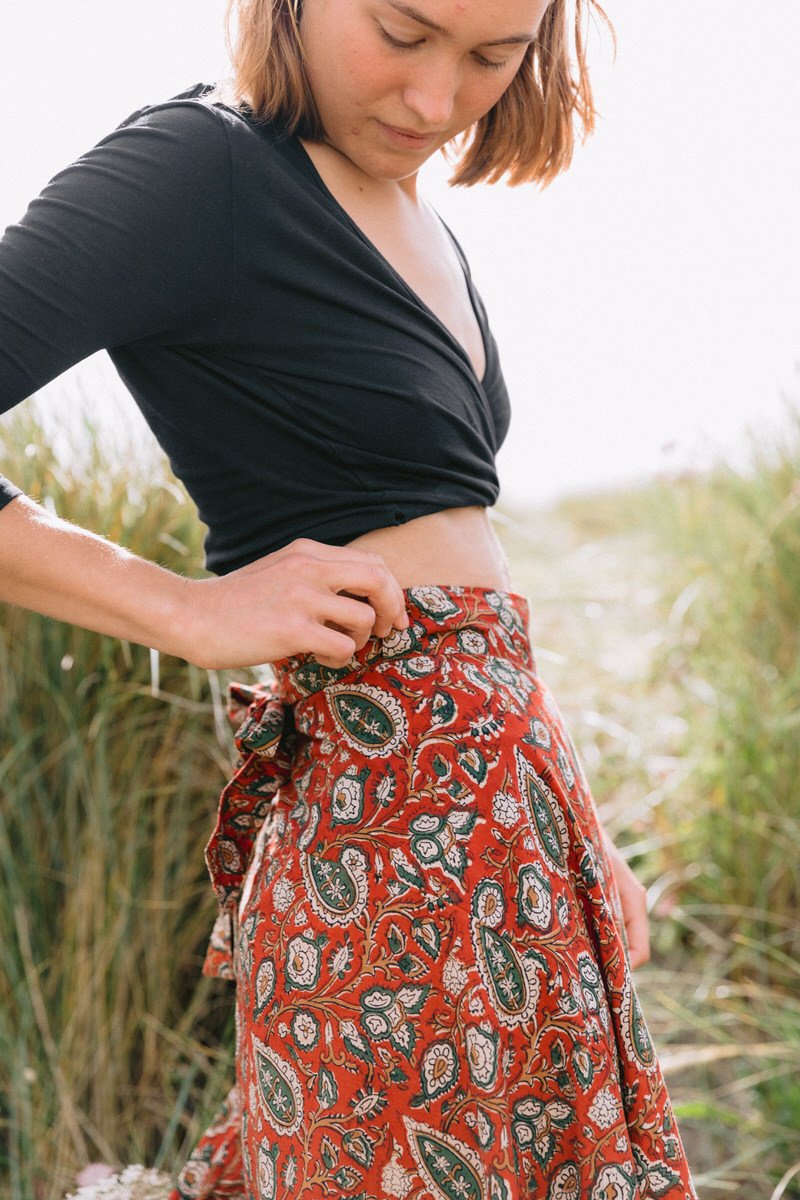 Maxi Wrap Skirt - Paisley Maroon