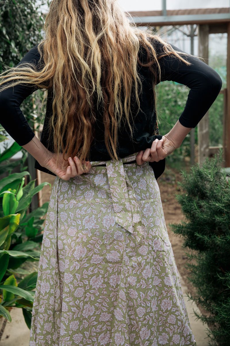 Maxi Wrap Skirt Olive