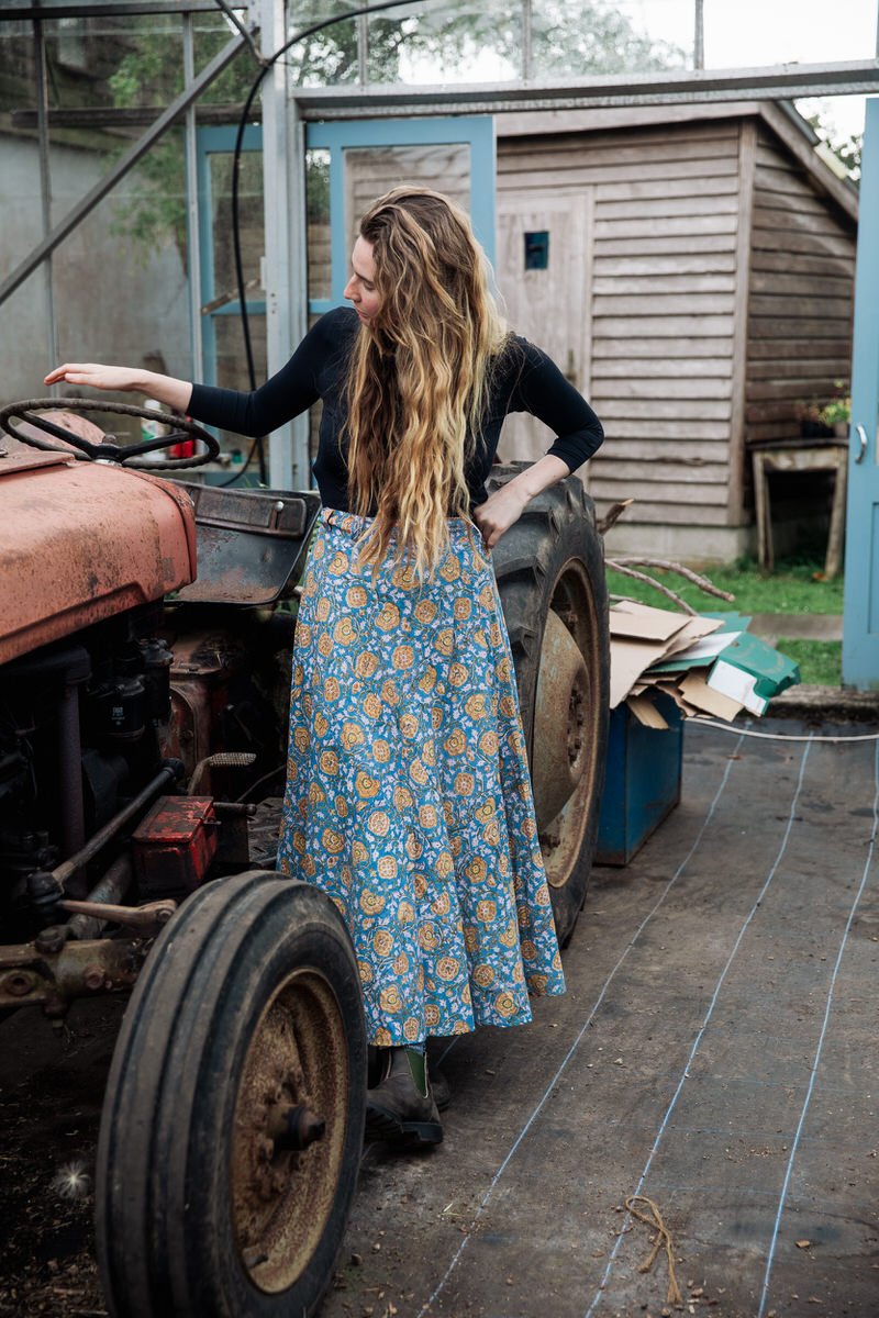 Maxi Wrap Skirt - Campanula Blue