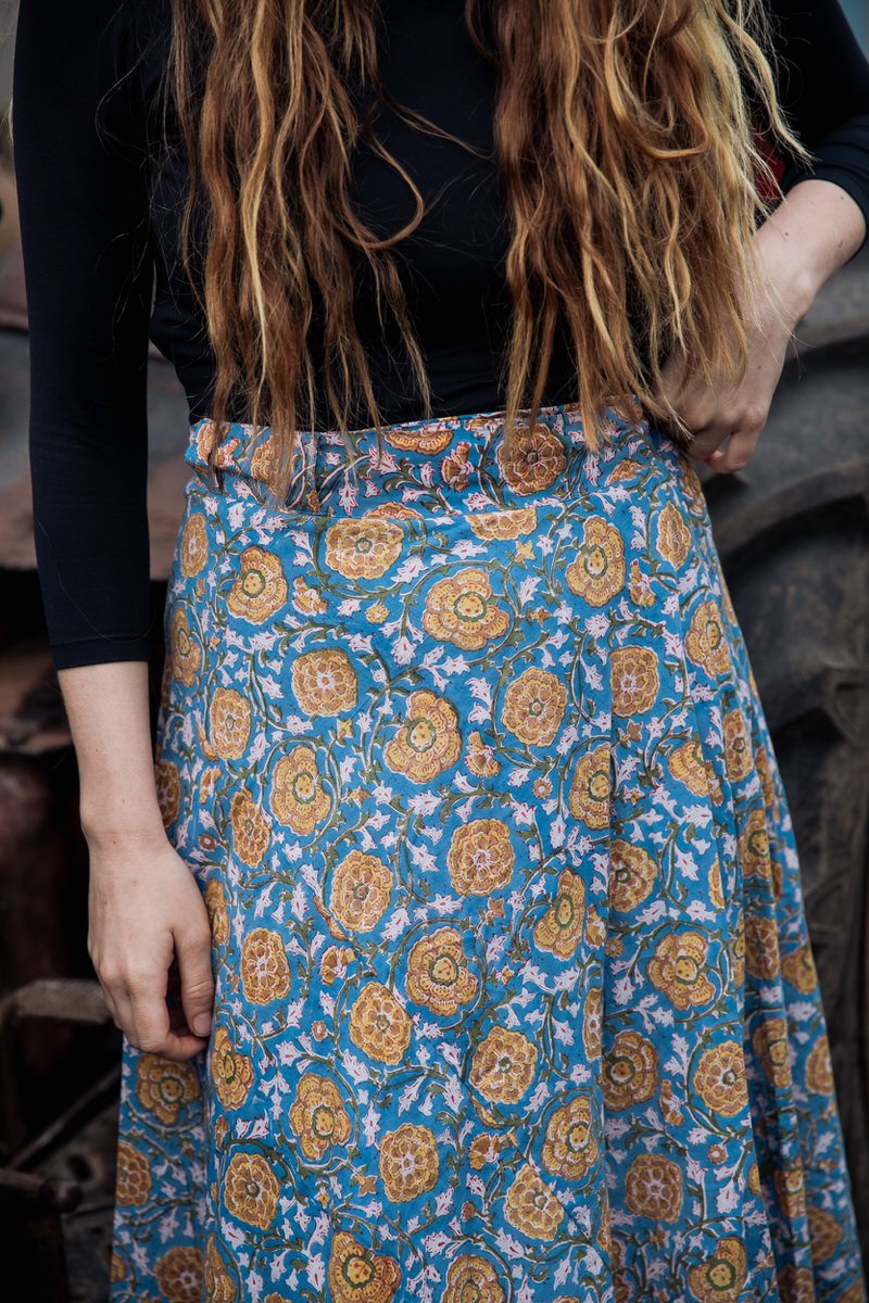 Maxi Wrap Skirt - Campanula Blue