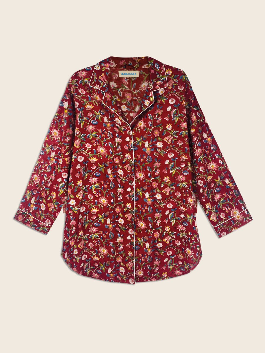 Peony Block Print Night Shirt