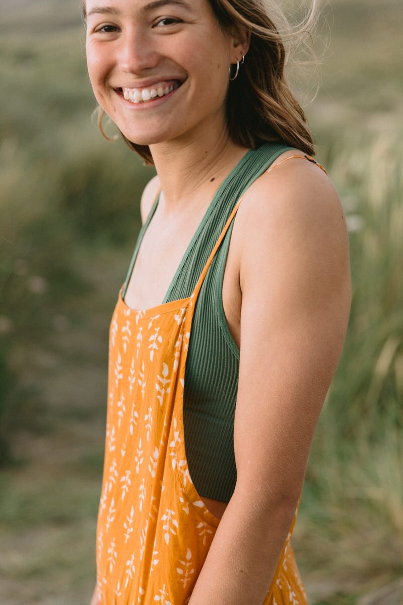 Turmeric Block Print Dungarees